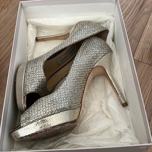 Jimmy Choo clue shoe champagne glitter